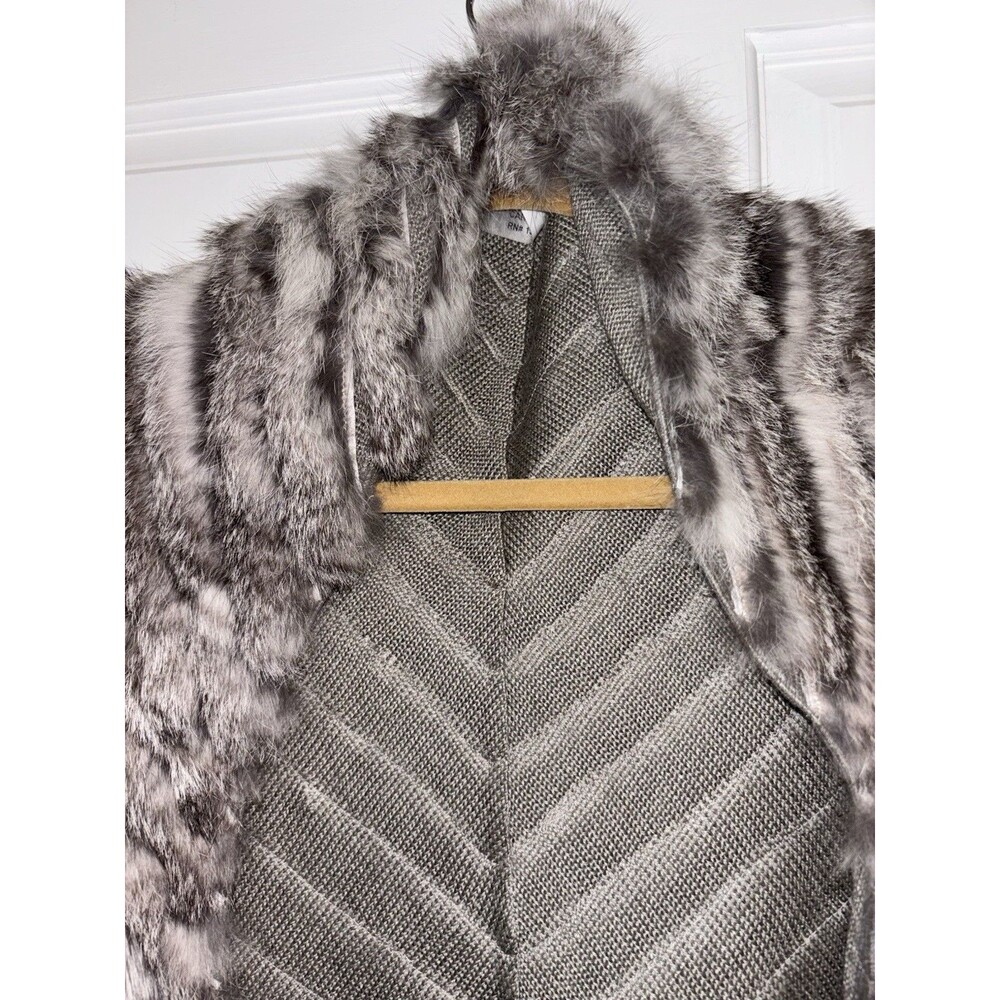 Jocelyn Gray Rabbit Fur Vest Size M/L Open Front - Picture 5 of 7